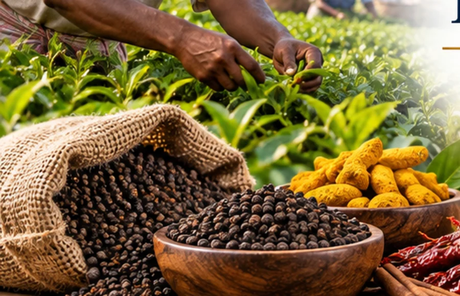 Indian agricultural produce and spices prepared for global trade